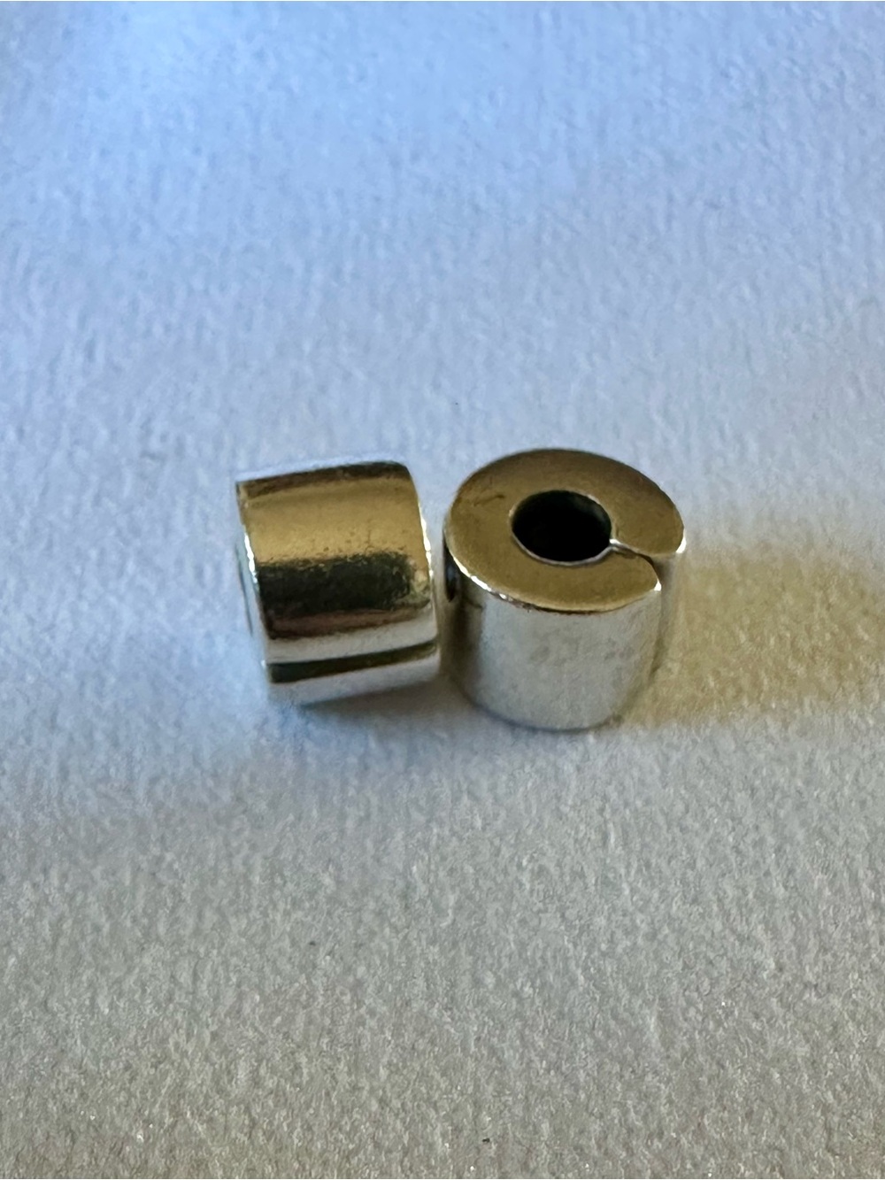 Pair of Pandora Plain Silver Clip Charms